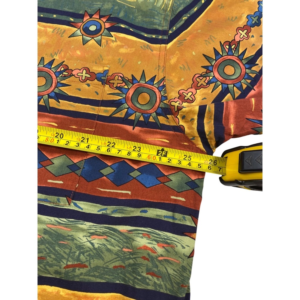 The Territory Ahead XL Southwest Aztec Shirt Bold Print Cotton Button Up - Picture 6 of 12